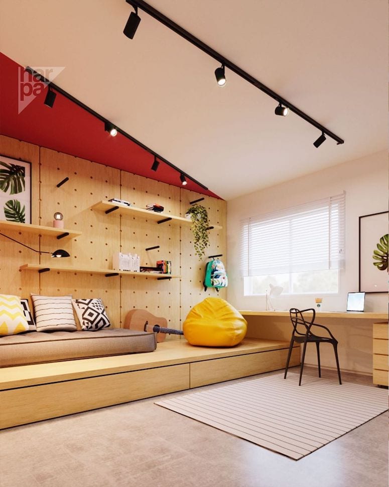 Cantinho de Leitura com Prateleiras Integradas: Incentivando a Imaginação - inspiração 1