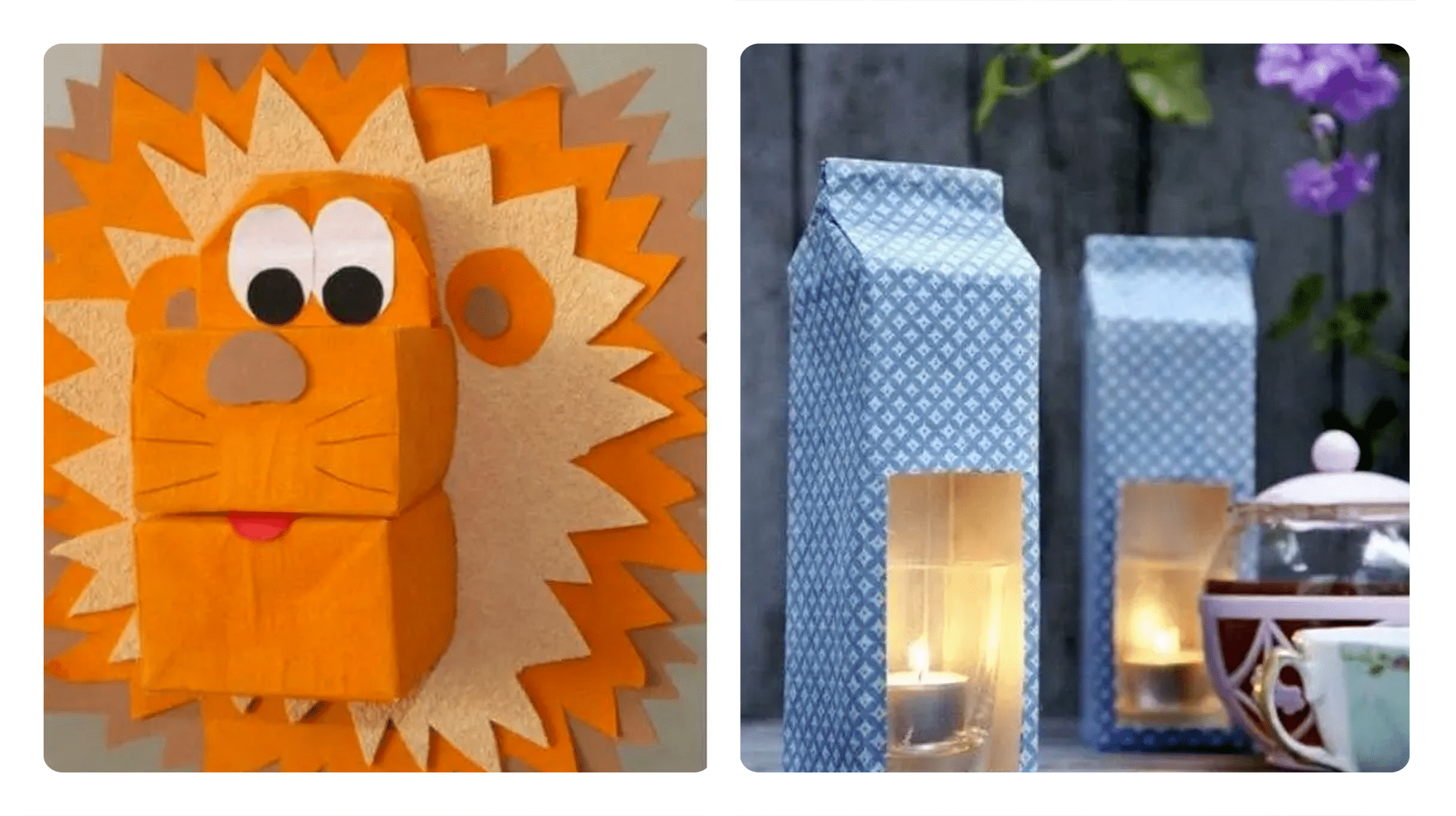 Decoração de caixas de leite: adesivos, tecidos e colagens - inspiração 2