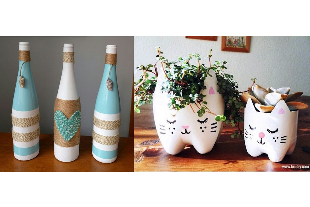 Organizador de Mesa com Latas de Alumínio Decoradas - inspiração 2