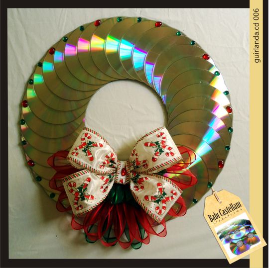 Papai Noel e Bonecos de Neve: Moldando Personagens com CDs - inspiração 1