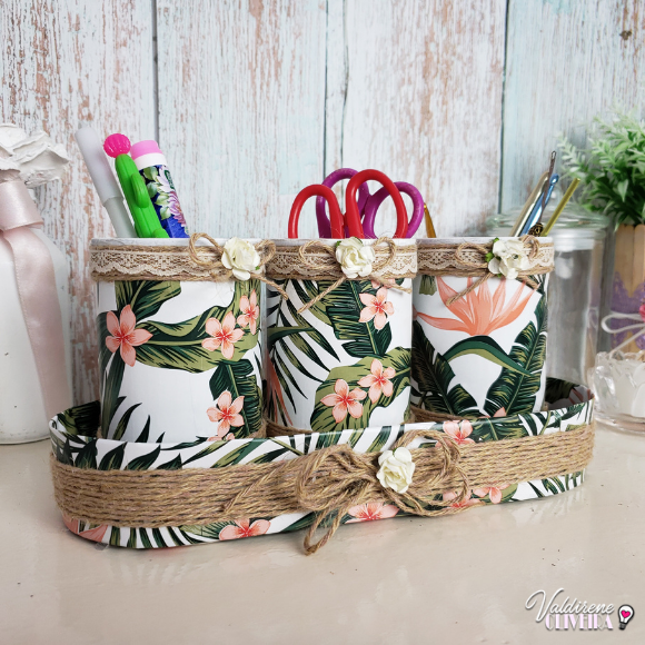 Porta-trecos charmosos com potes de vidro decorados - inspiração 1