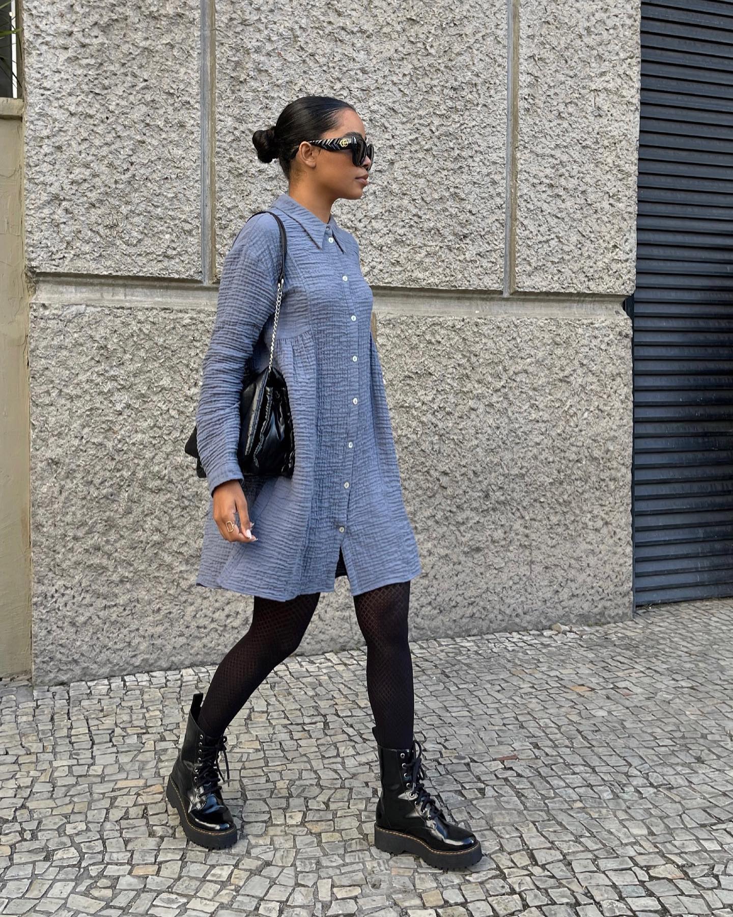 Vestido de Tricô com Bota Montaria: Aconchego e Estilo - inspiração 1