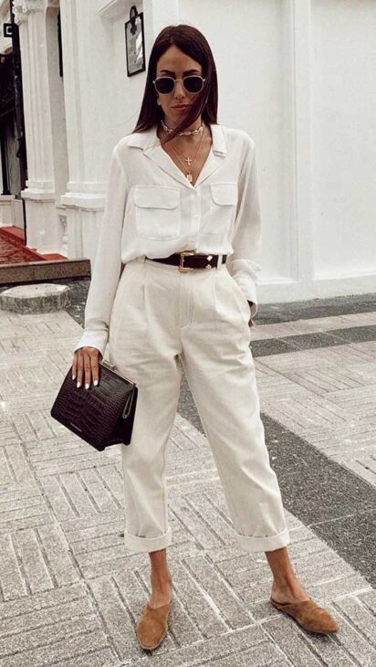 Sofisticação Noturna: Camisa Branca em Tecidos Nobres para Eventos Especiais - inspiração 1