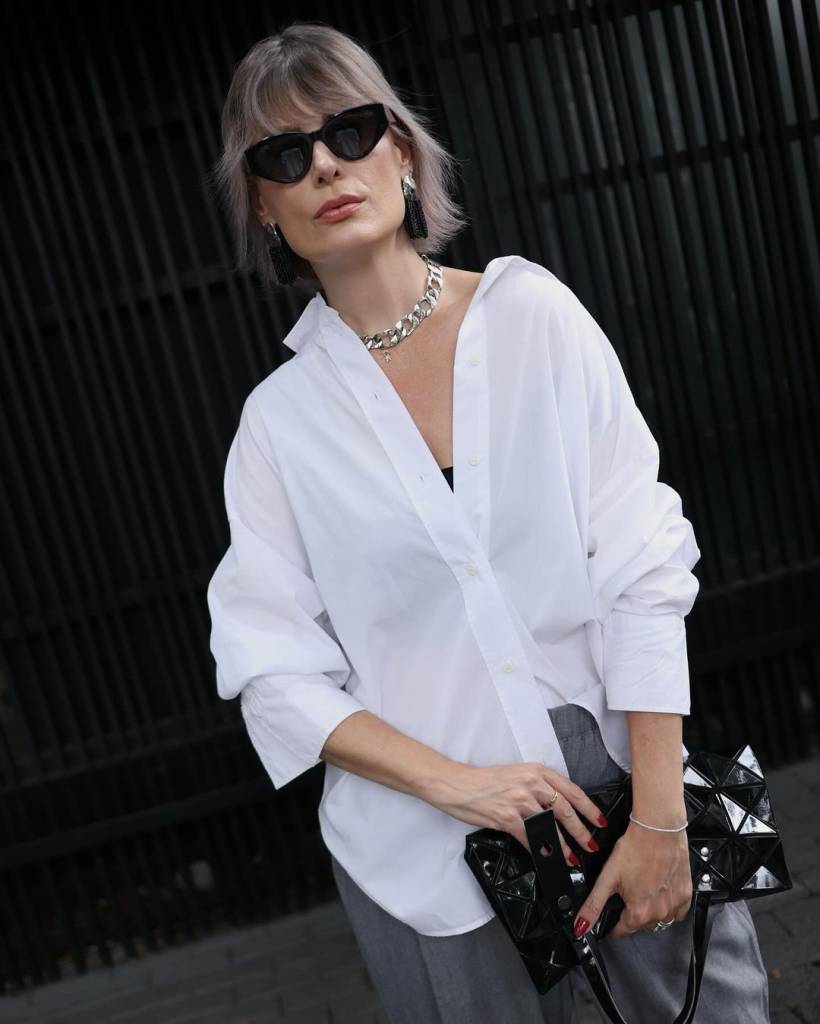 Camisa Branca Oversized: O Conforto que Vira Moda com Versatilidade - inspiração 1