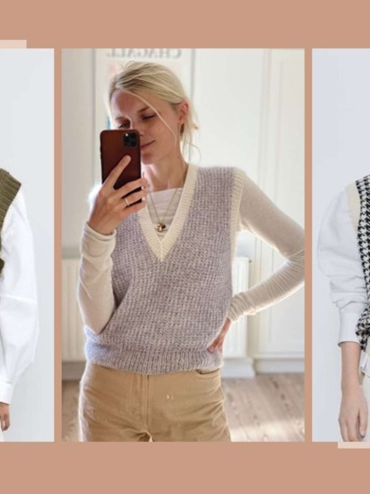 Visual Poderoso: Colete de Tricô com Calça de Couro - inspiração 1