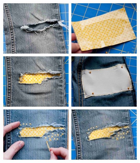 Preparando a Área Danificada da Roupa - inspiração 1