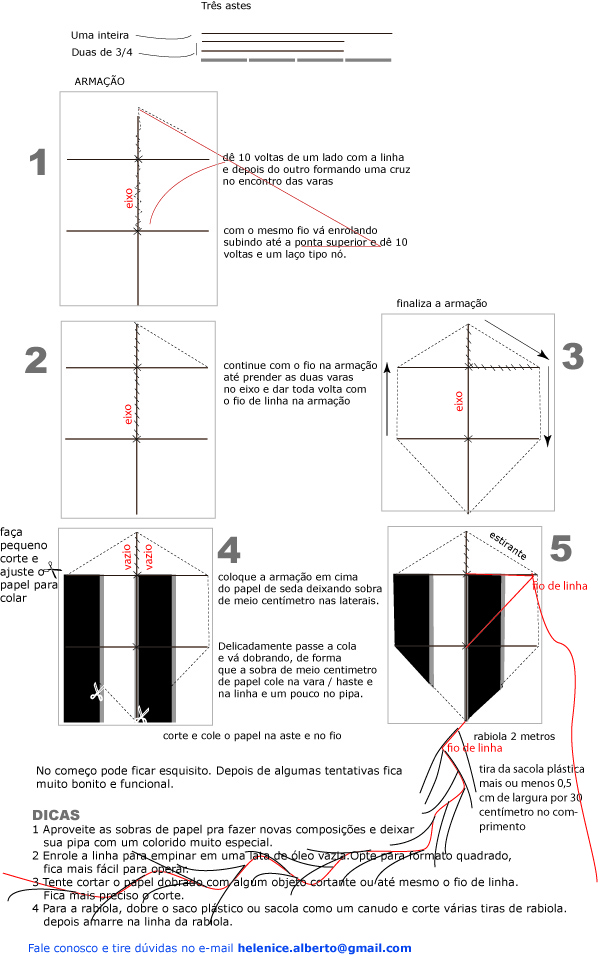 Cortando e Montando a Estrutura da Pipa - inspiração 2