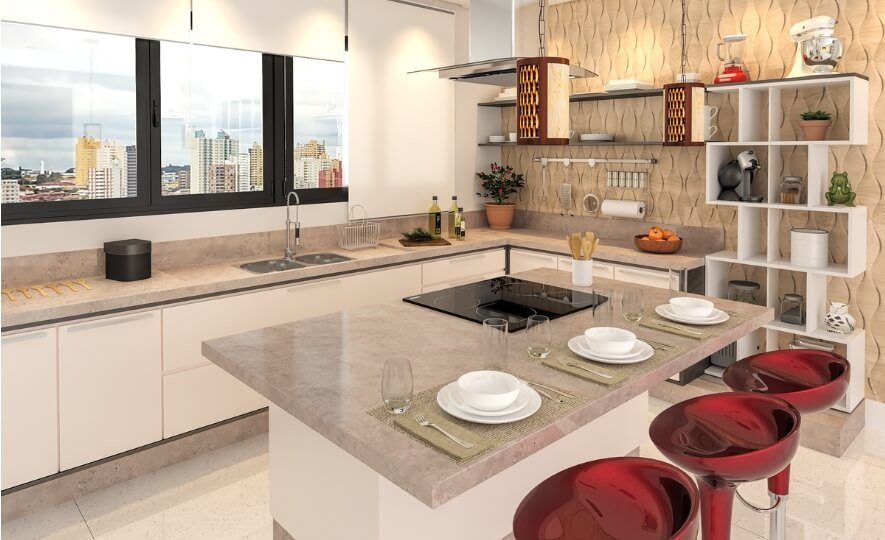 Material da Bancada: Pedra Natural vs. Sintética - inspiração 1