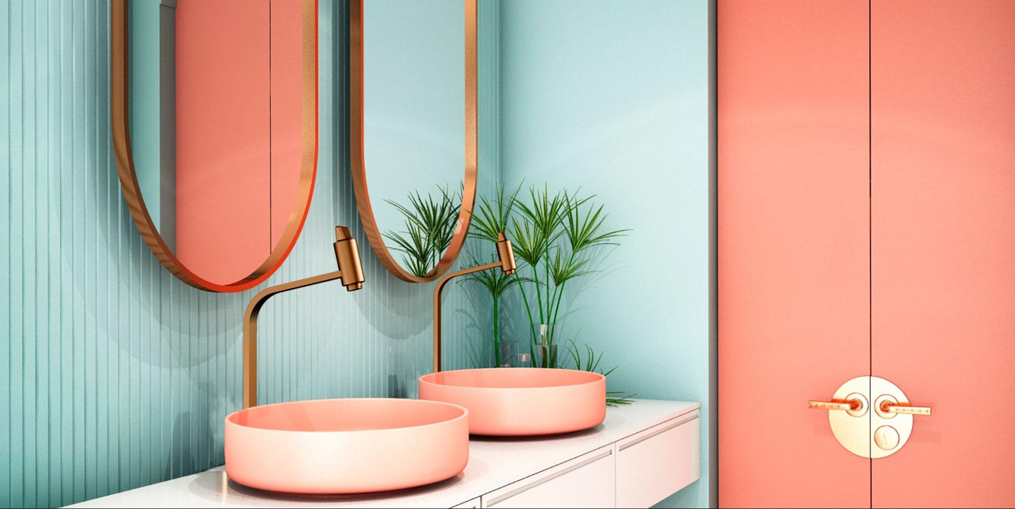 Rosa nos Metais: Torneiras e Acessórios com um Glow Especial - inspiração 2