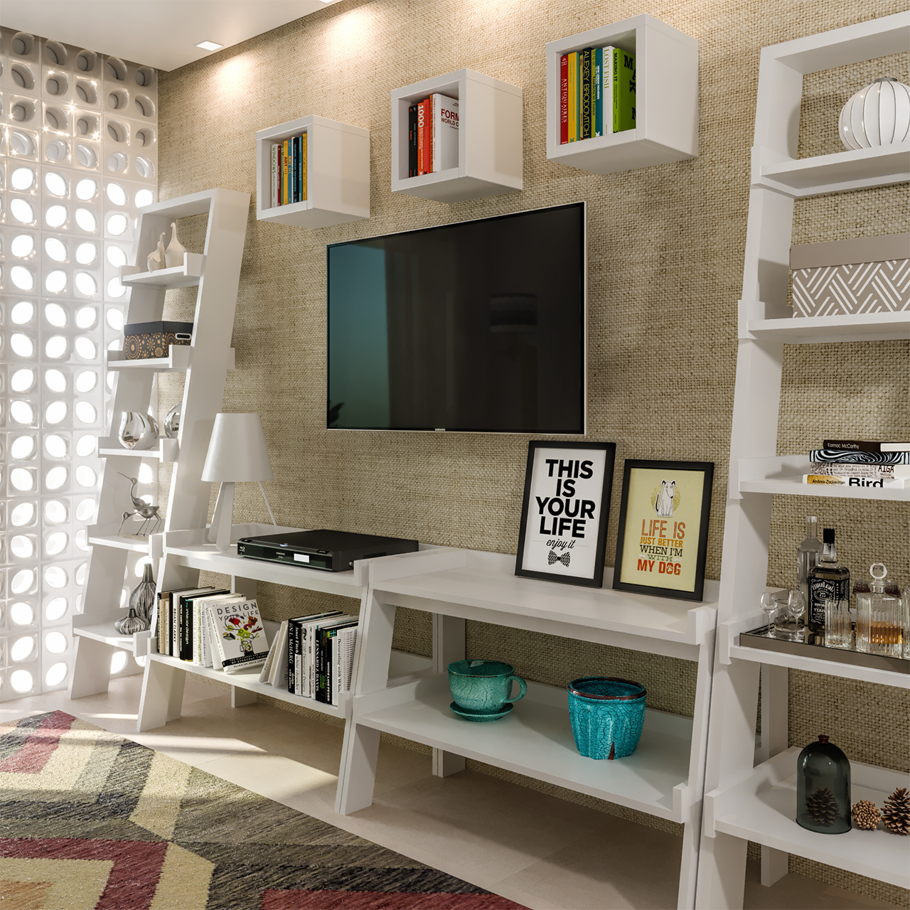 Estantes Escalonadas: Um Jogo Visual para Seus Objetos - inspiração 1