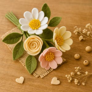O Charme Vintage: Flores de Feltro com um Toque Retrô - inspiração 2
