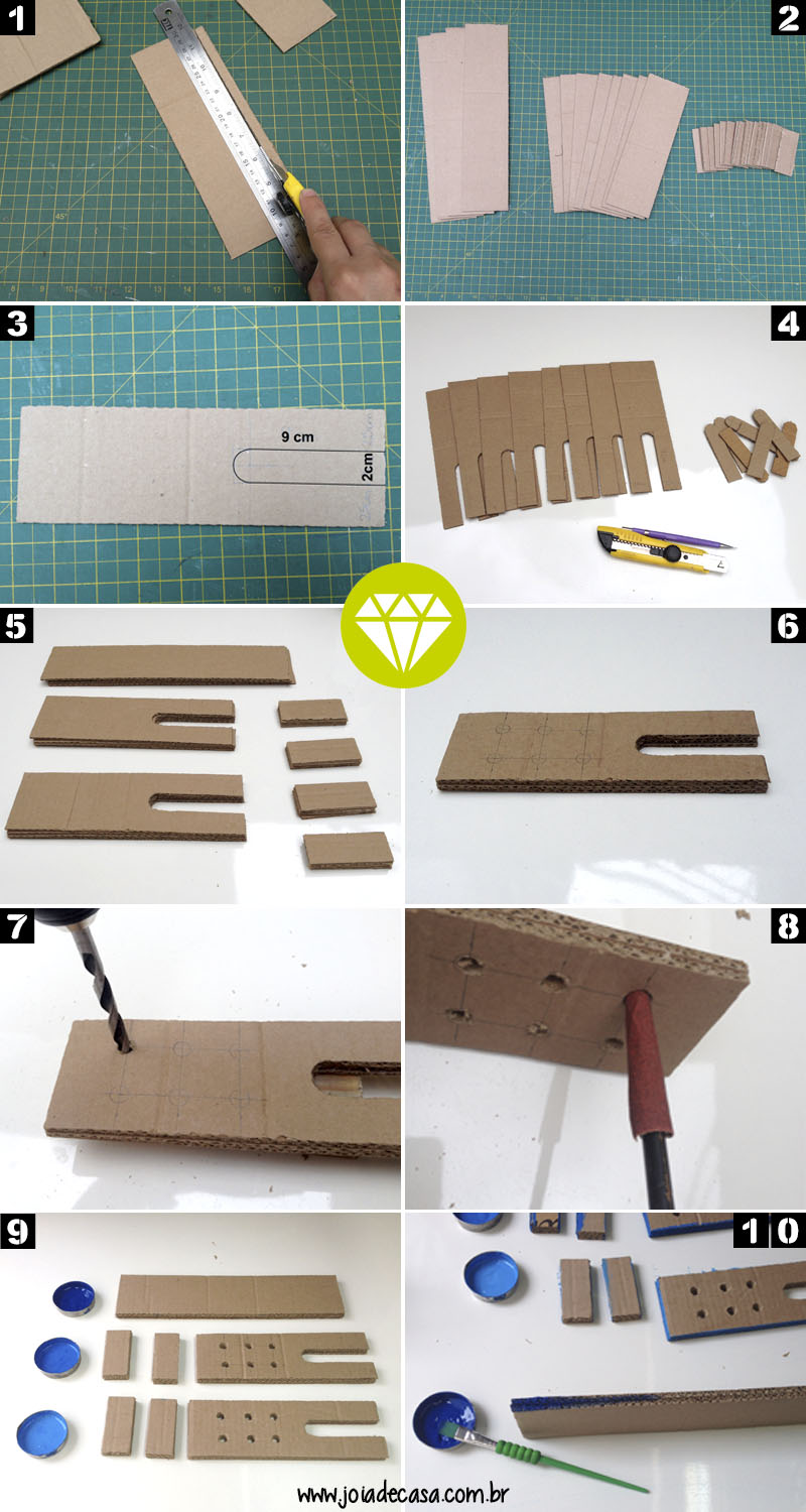 Organizadores Verticais com Canos de PVC e Pinceladas de Cor - inspiração 1