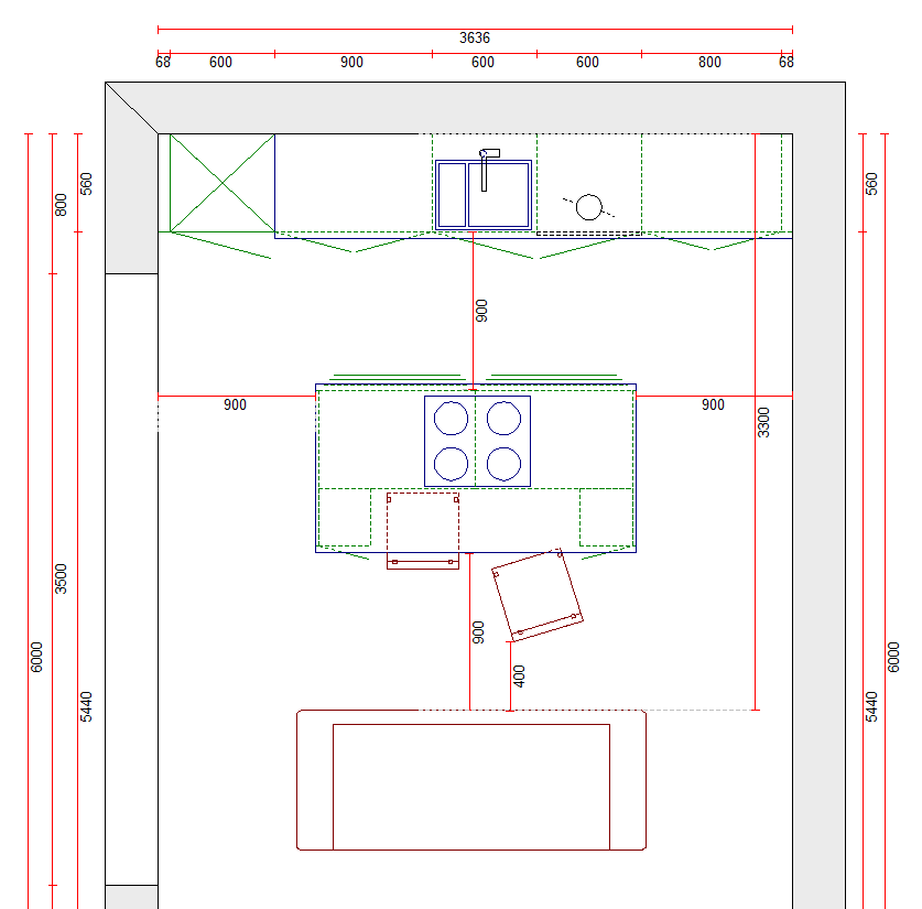 Profundidade da Ilha: Espaço Para Preparo e Armazenamento - inspiração 2