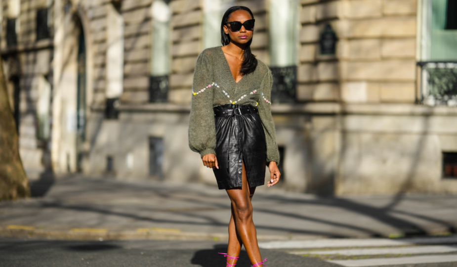 Mistura de Texturas: Couro com Seda ou Cetim - inspiração 1