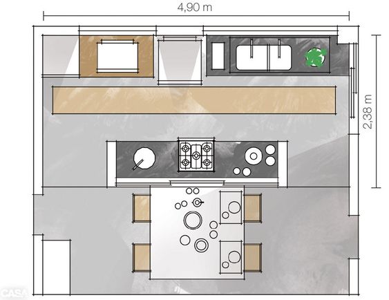 Cozinha com Península: Um Toque de Sofisticação - inspiração 2