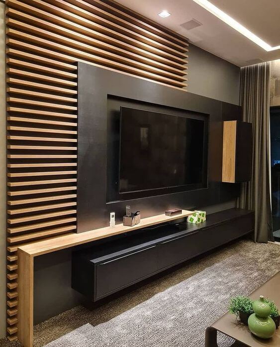 Tendências em Painéis para Salas Compactas - inspiração 1