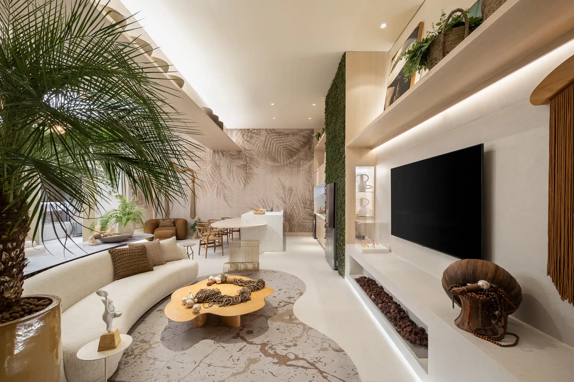 Papéis de Parede Imitando Materiais: A Beleza do Cimento Queimado e Madeira - inspiração 1