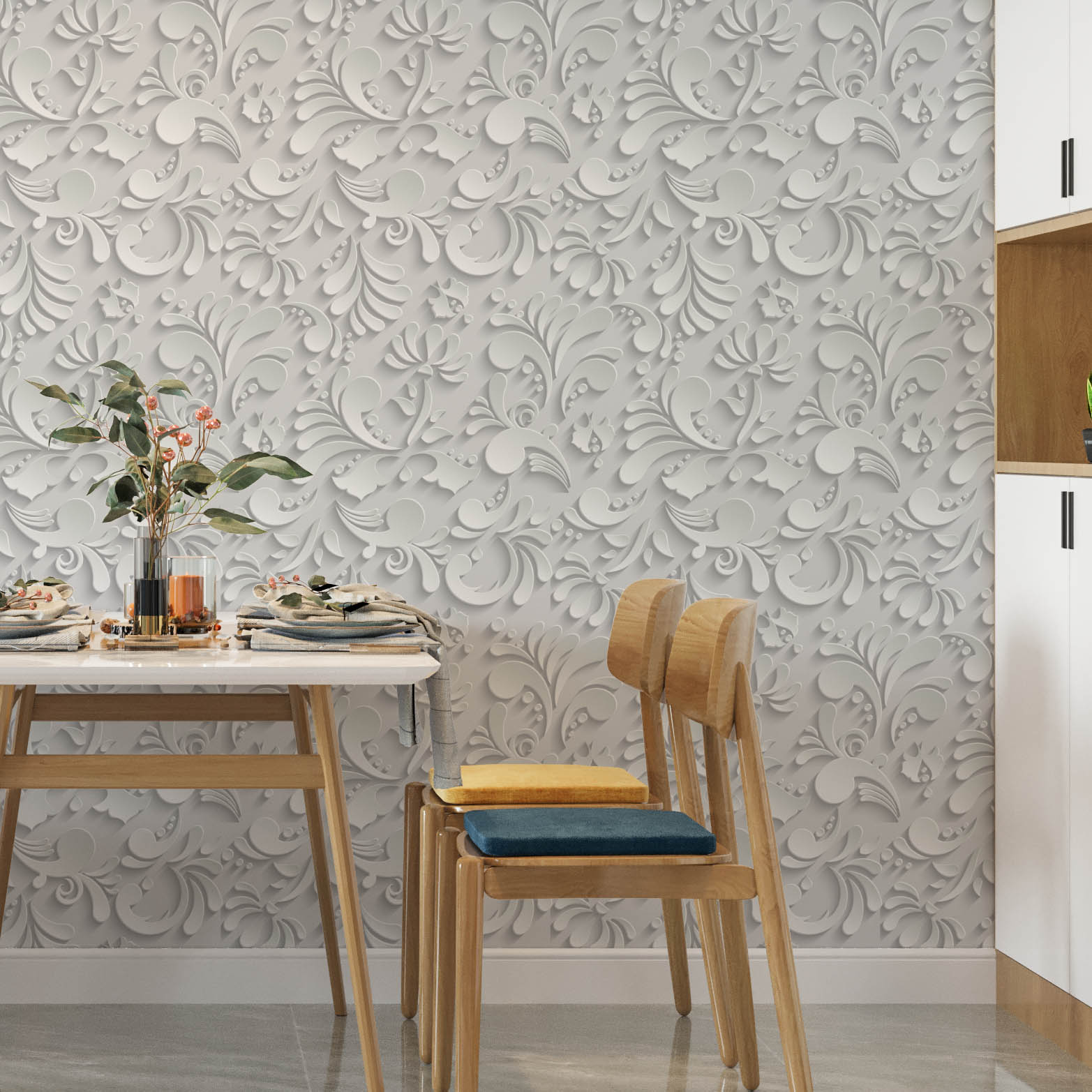 Espaços Menores Pedem Leveza: Padrões Delicados e em Baixo Relevo - inspiração 1