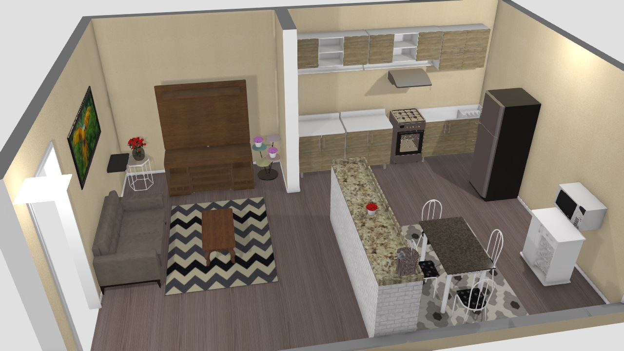 Delimitando os Espaços: Integrando Sala e Cozinha - inspiração 1