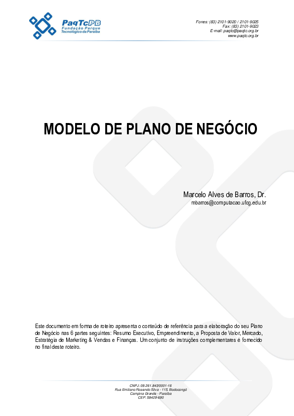 Plano de Negócios com Foco em Marketing Digital: Conquistando a Internet - inspiração 2