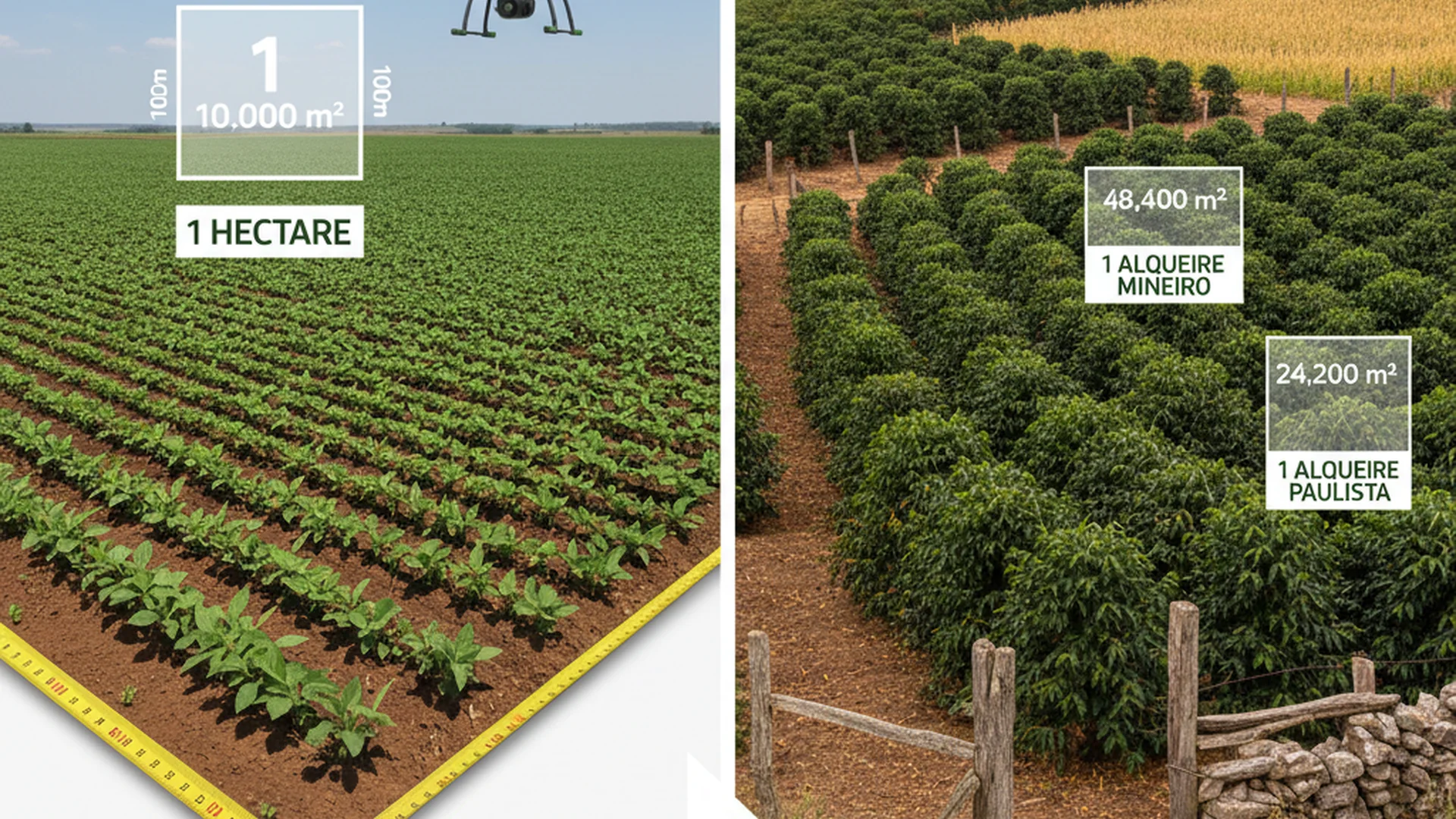 Comparativo: Alqueire Paulista vs. Outras Unidades de Medida. - inspiração 1