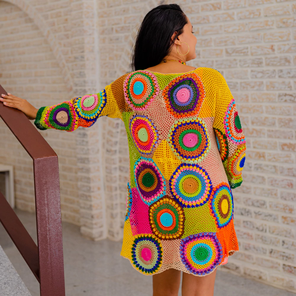 Quimono de Crochê Curto: Perfeito para um Look Despojado - inspiração 2