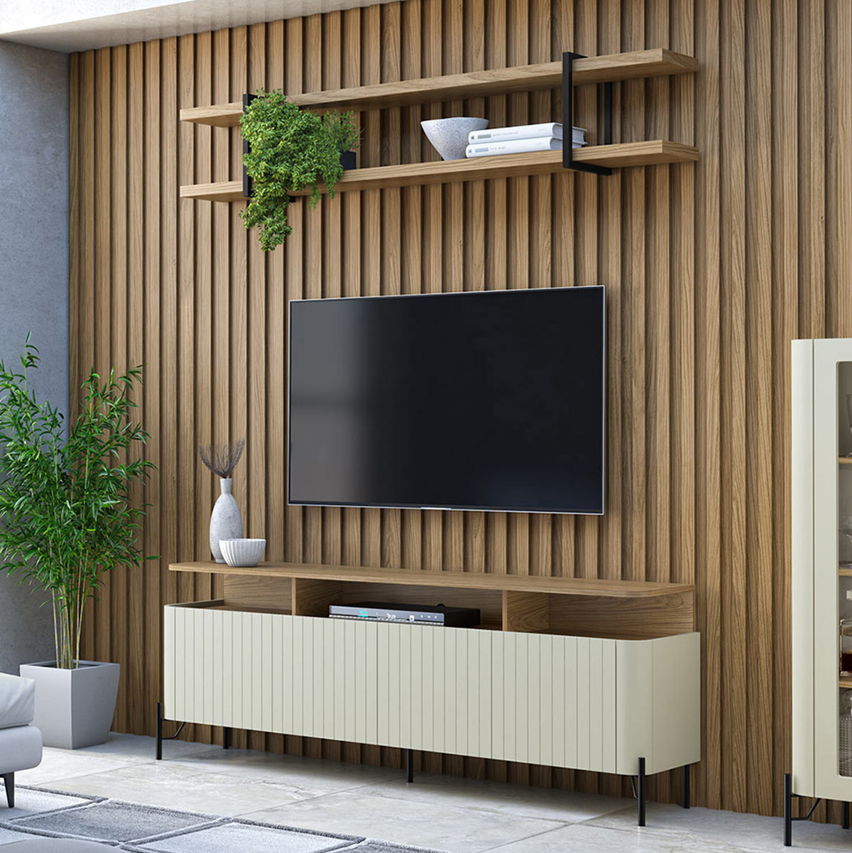 Rack com Painel Integrado: A Dupla Perfeita para TVs - inspiração 1