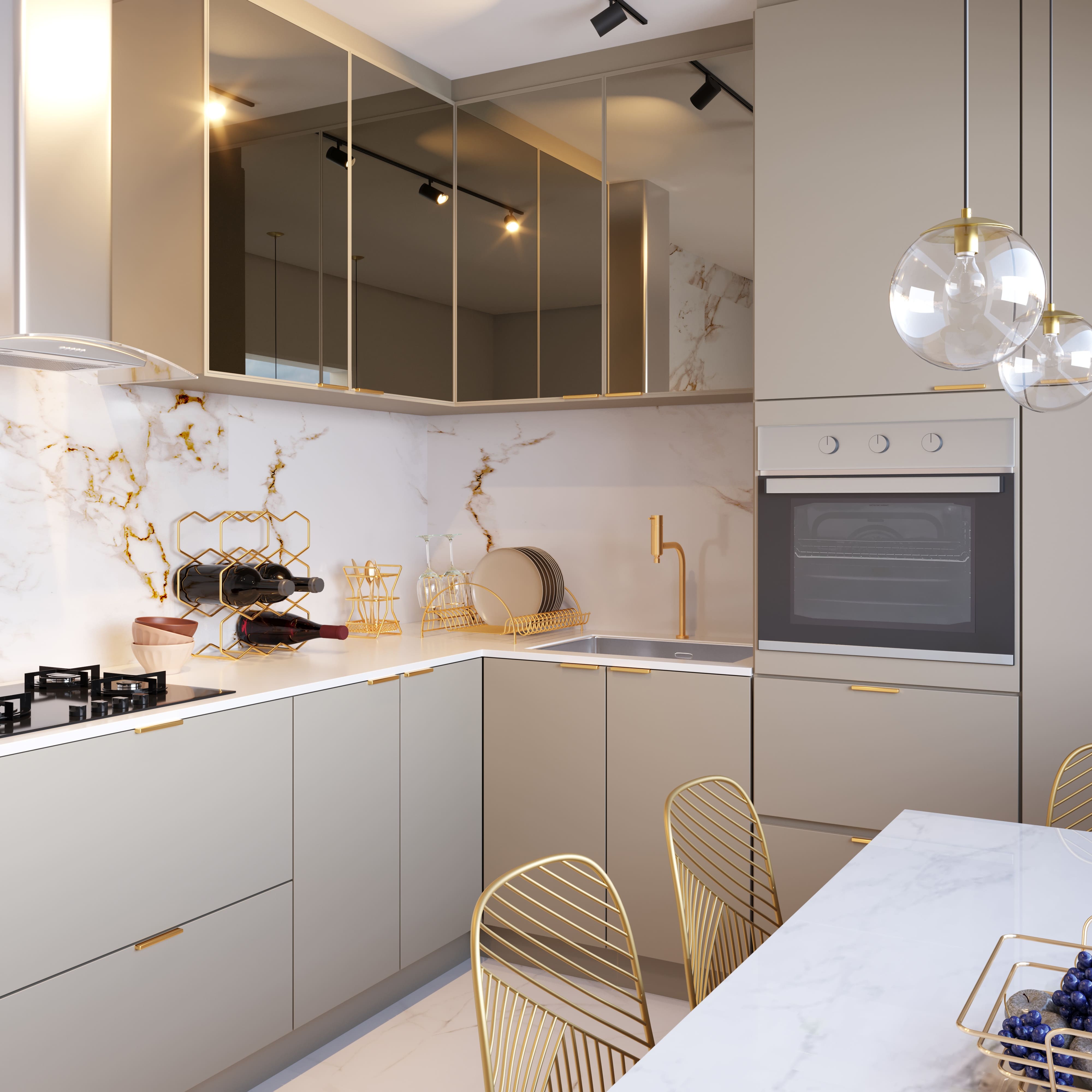 Metálicos: Um Toque Glamuroso e Industrial para Sua Cozinha - inspiração 2