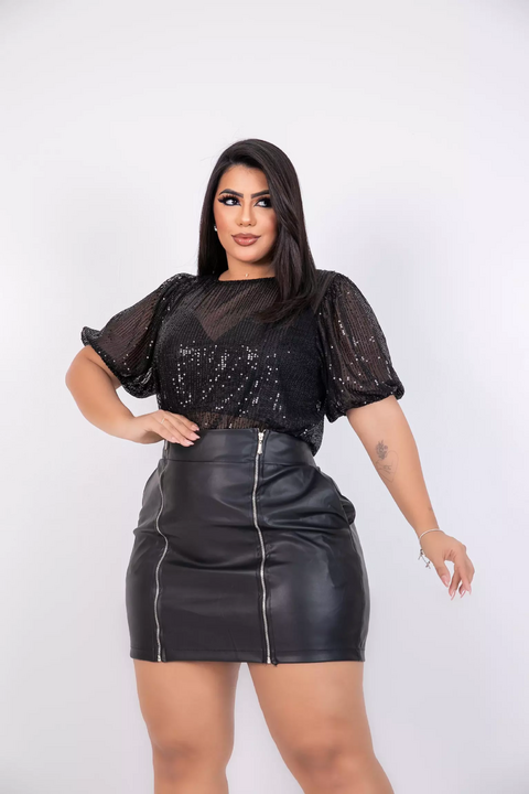 Saias de Couro Plissadas: Toque Romântico e Fashion - inspiração 1