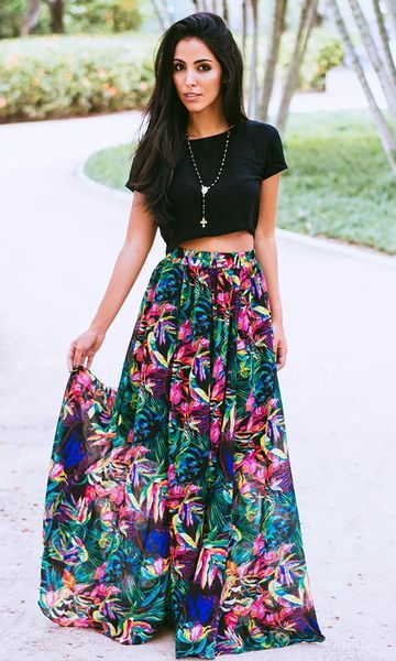 A Dupla Perfeita: Saia Estampada e Tênis - inspiração 1