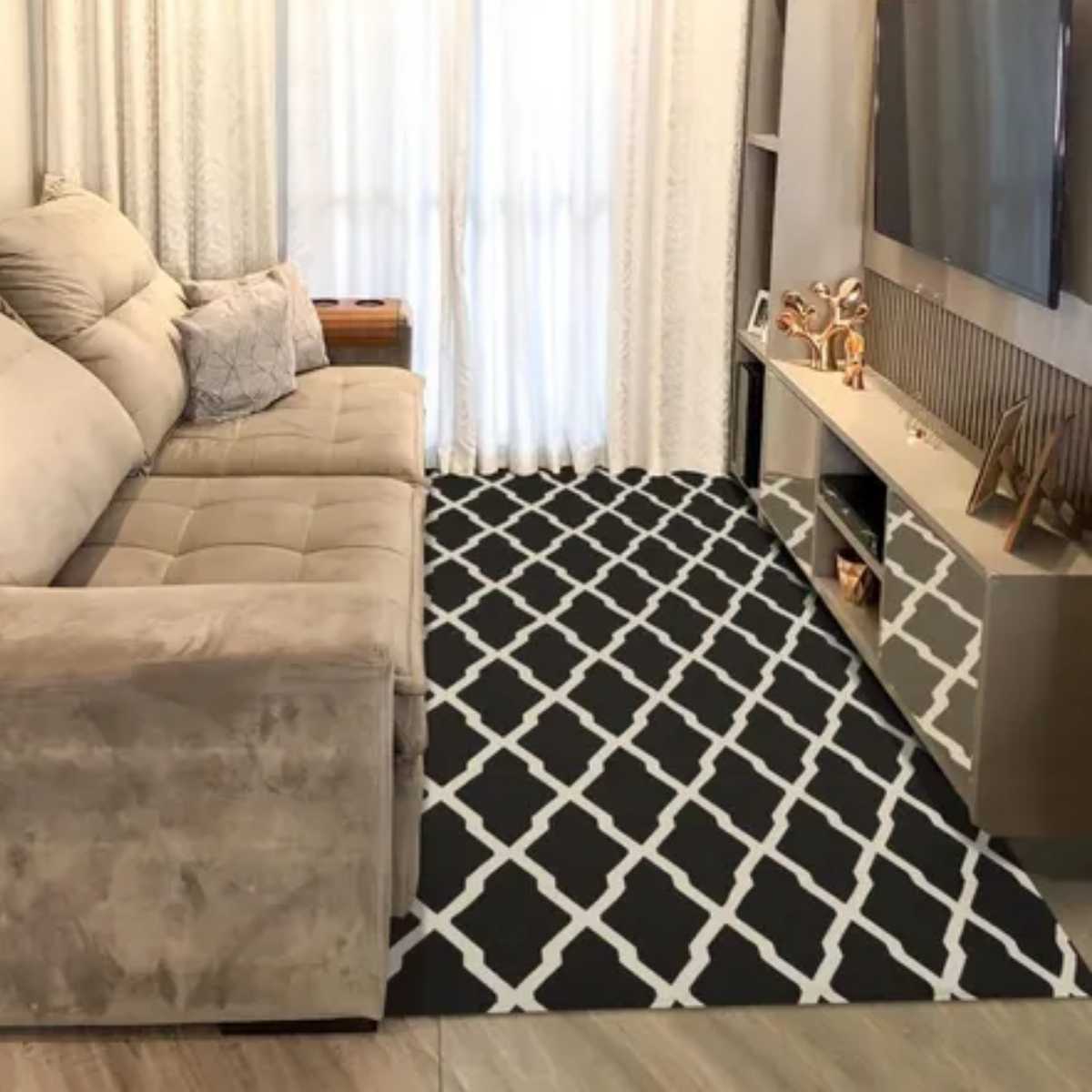 Tapetes Geométricos para Salas Pequenas: Truques de Ampliação - inspiração 1