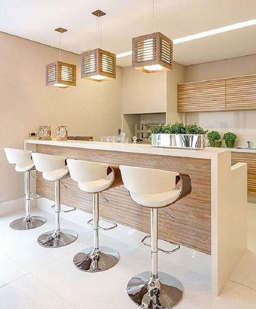 cozinha bege e dourado