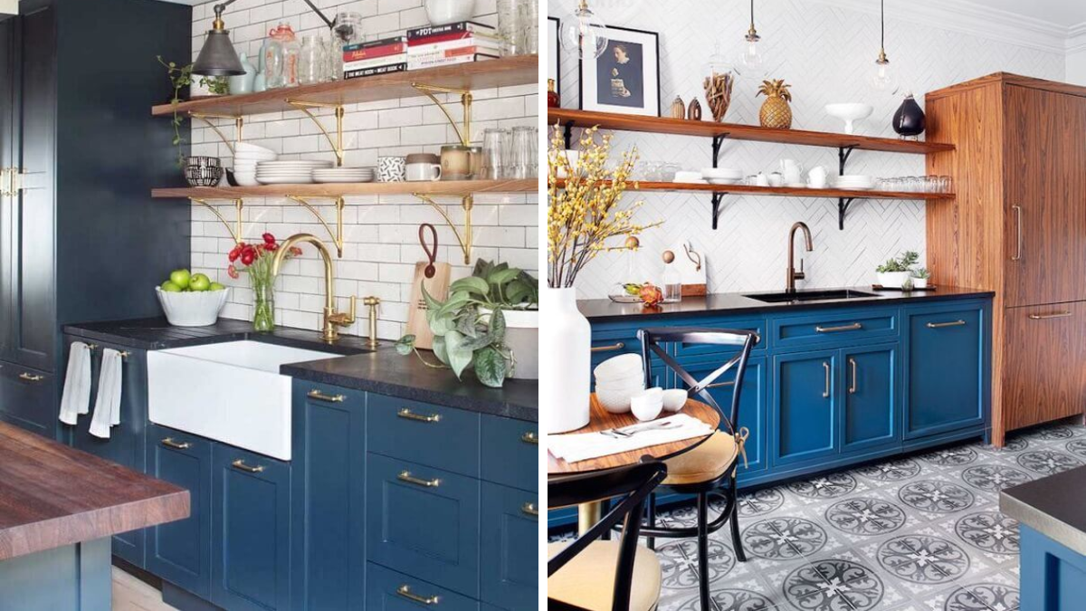 como usar azul na decoração da cozinha