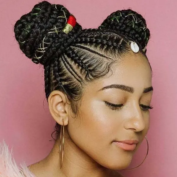 penteados com trança nagô em cabelo cacheado