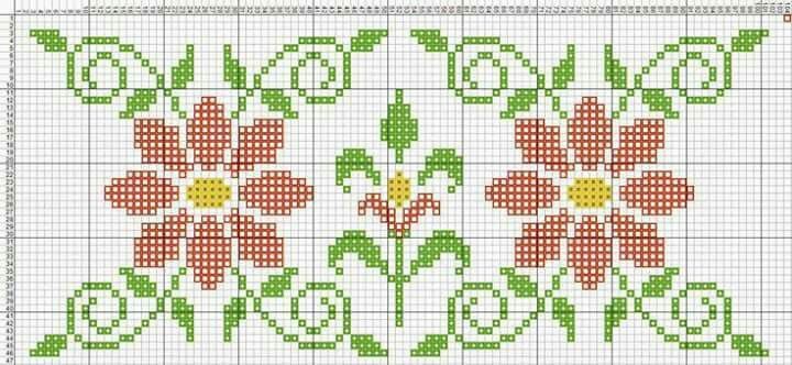 55 graficos de flores em ponto cruz
