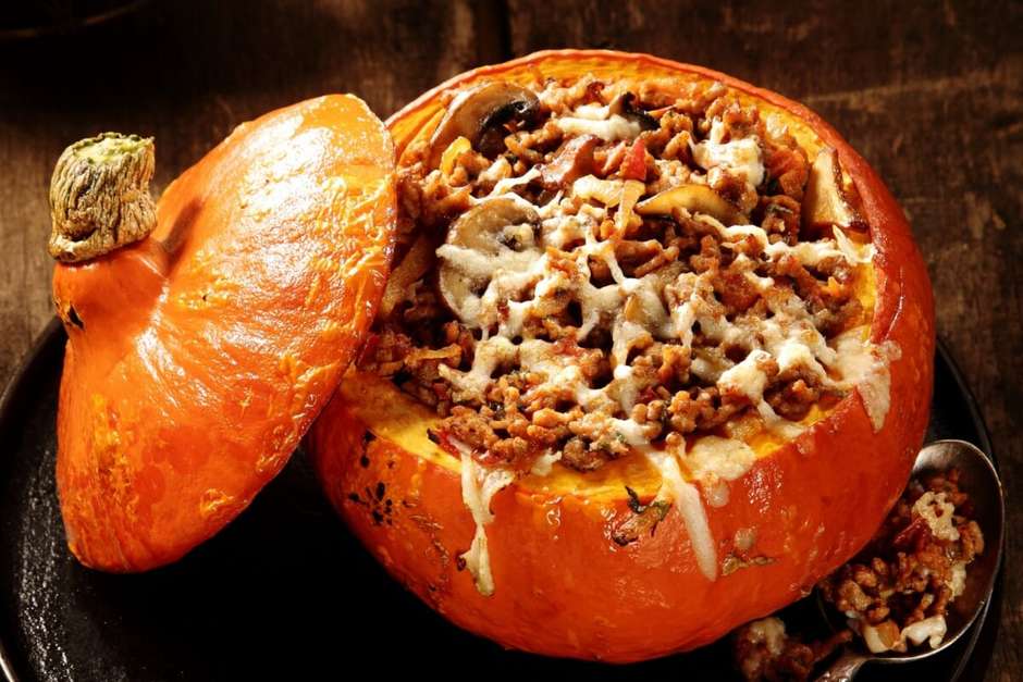 abóbora em pratos