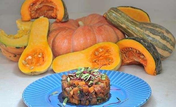 abóbora em pratos