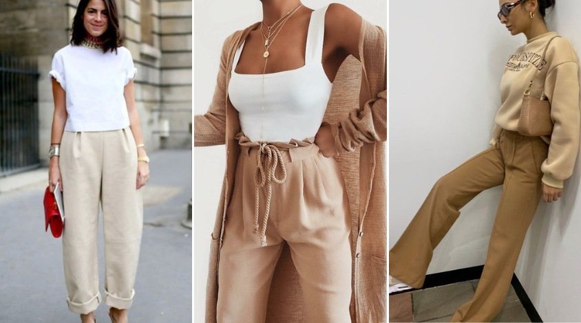 acessórios com calça alfaiataria bege