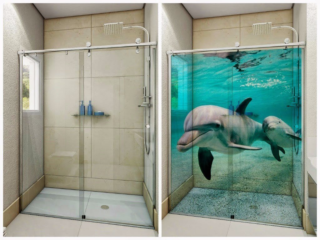 ideias criativas adesivo vinilico box banheiro