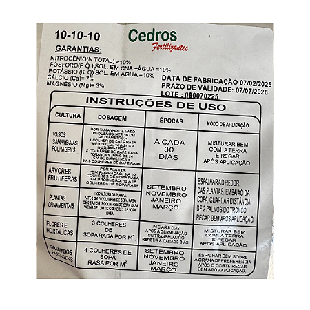 como usar adubo granulado npk 10 10 10