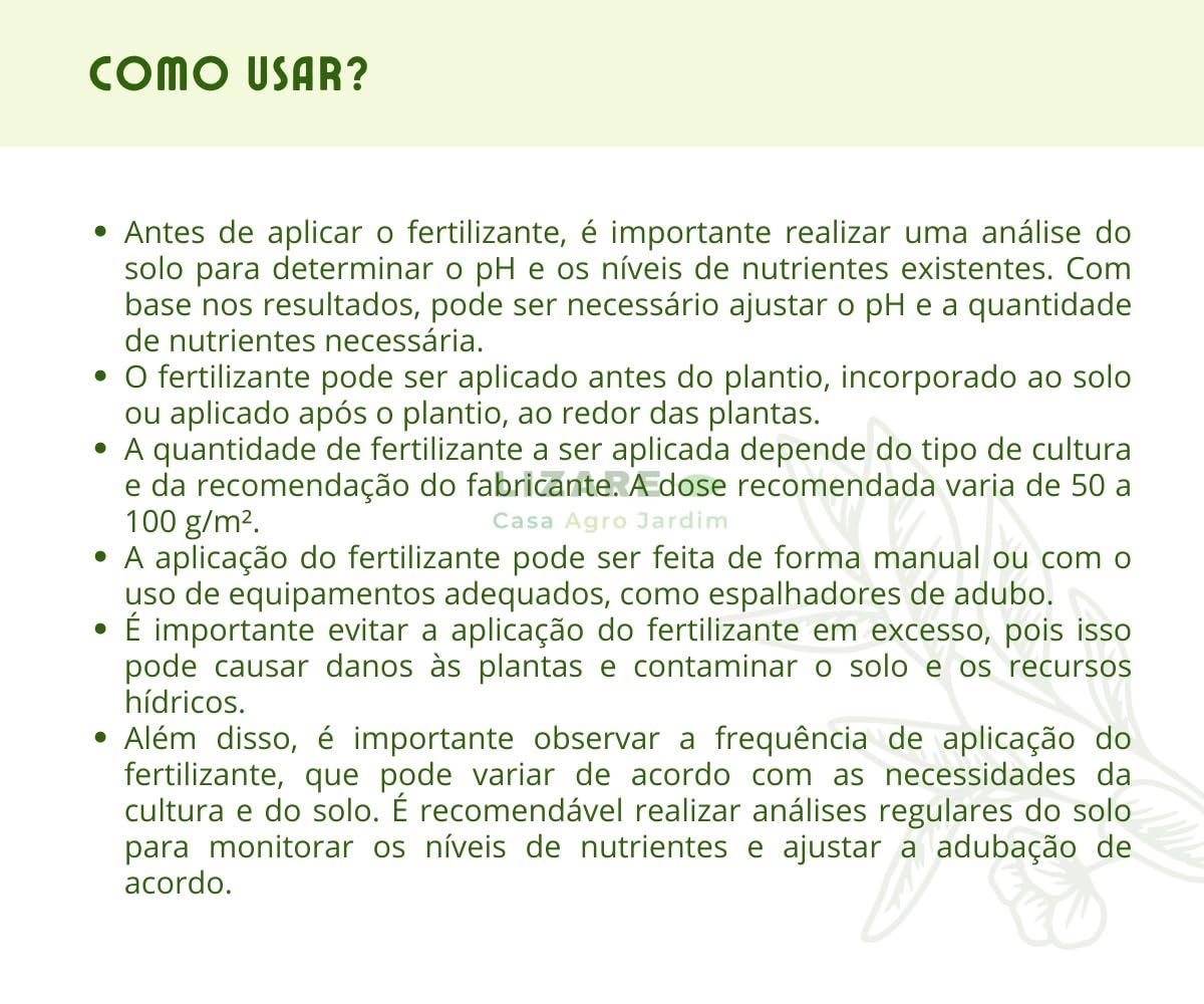 adubo 10 10 10 como usar