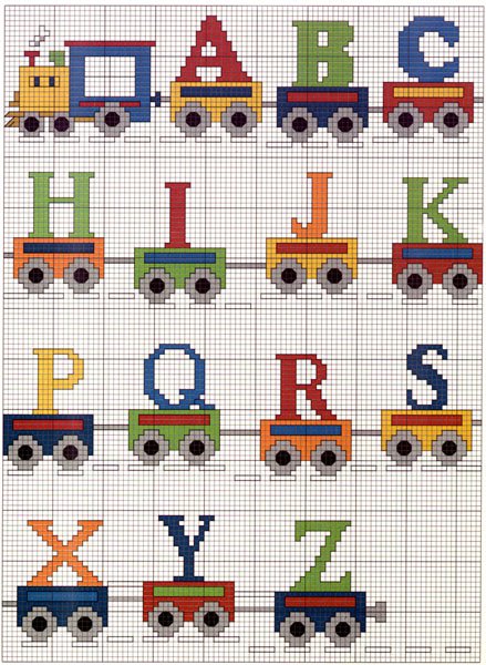 alfabeto em ponto cruz para toalhinha de boca