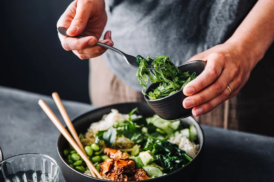 algas na alimentação