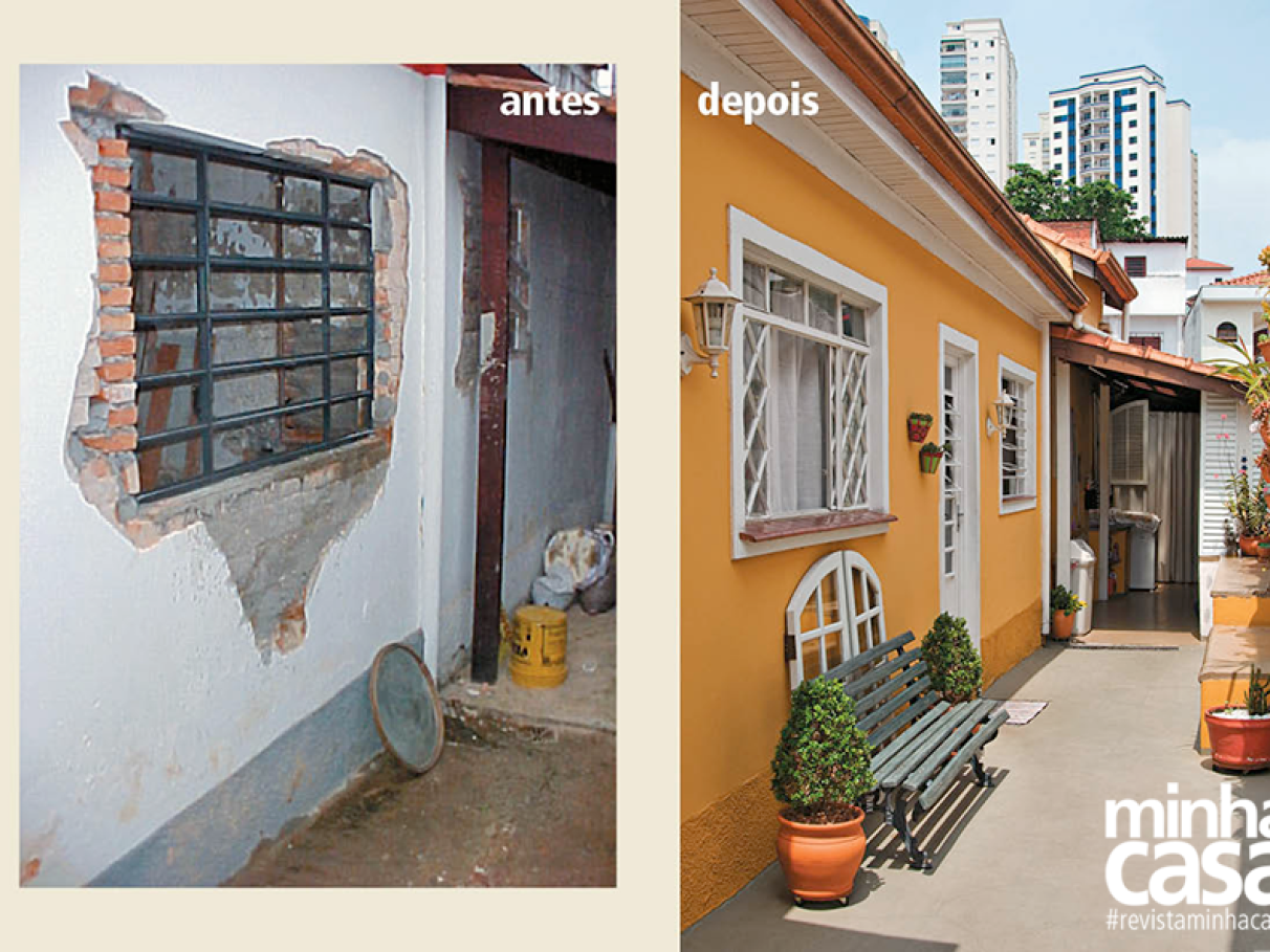 antes e depois pintura de fachada