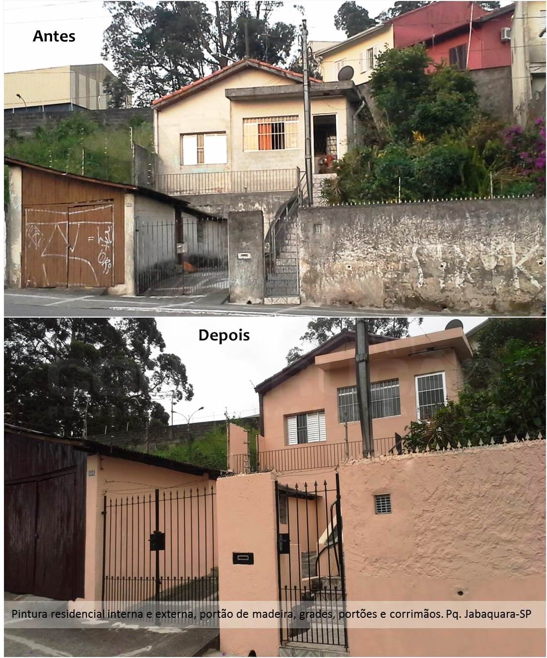 antes e depois pintura de fachada