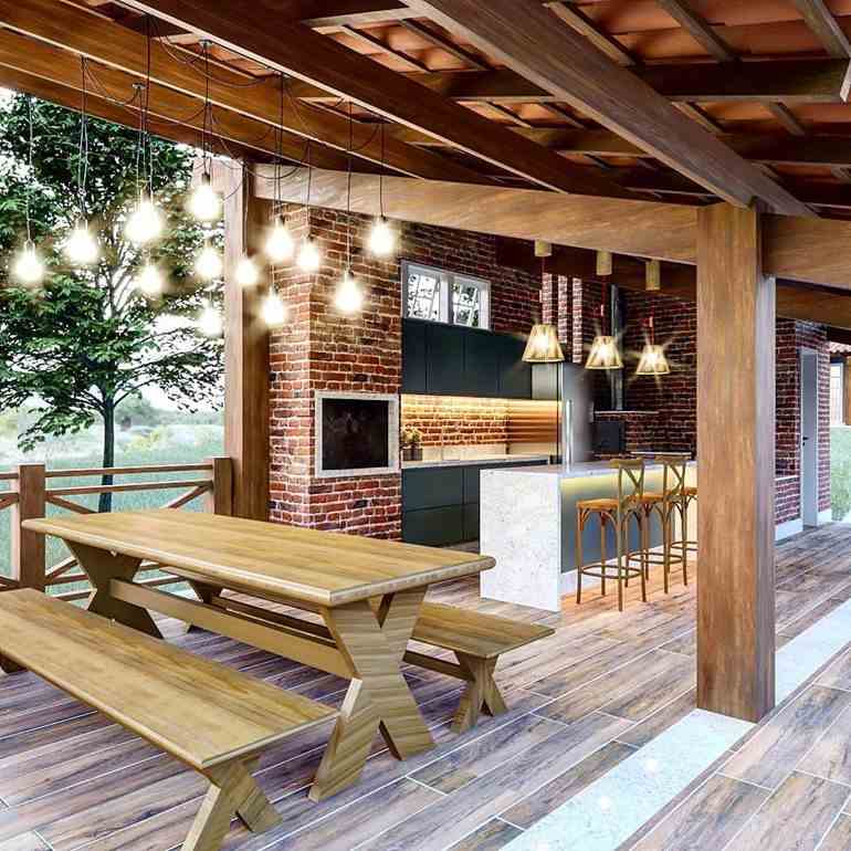 Área Gourmet Rústica Pequena: Otimizando Espaços em Apartamentos e Varandas