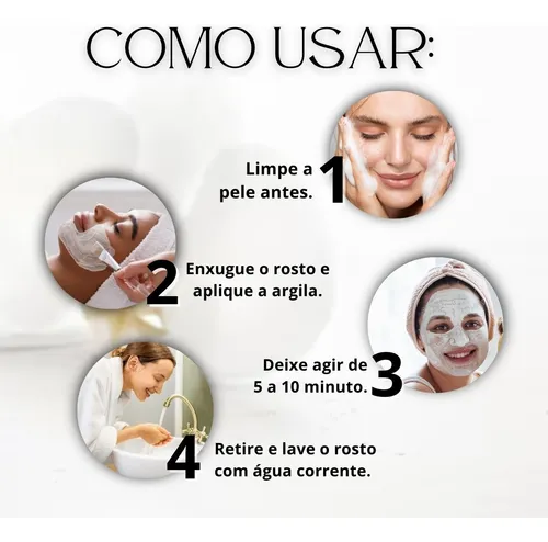 cosméticos com argila branca