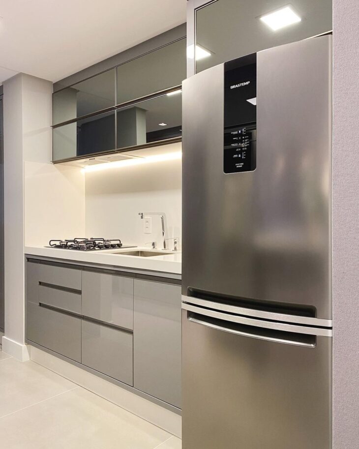 orçamento cozinha planejada cinza pequena