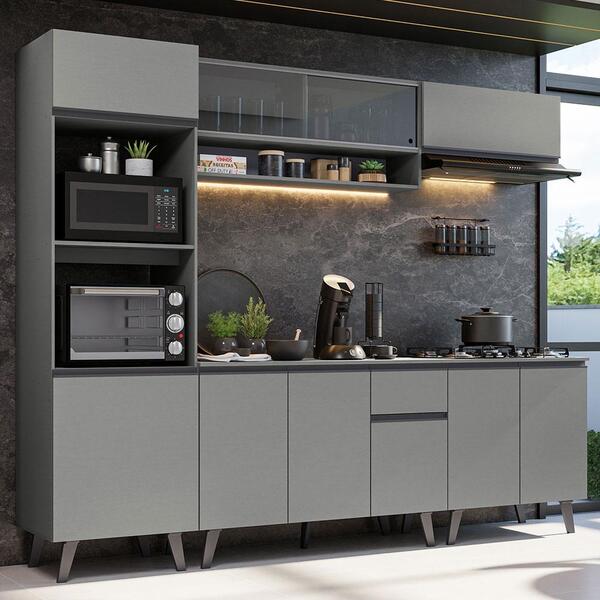 preço armário de cozinha cinza planejado