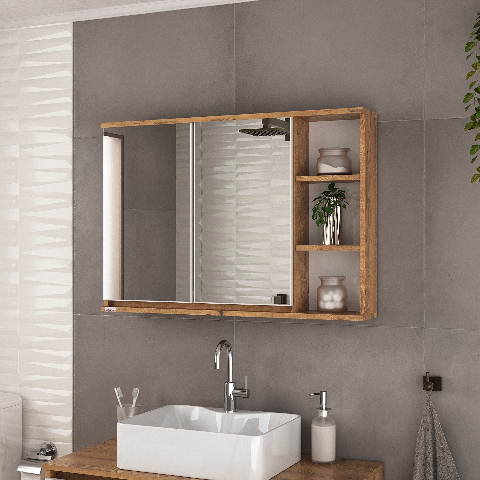 instalação de espelheira de banheiro com armário